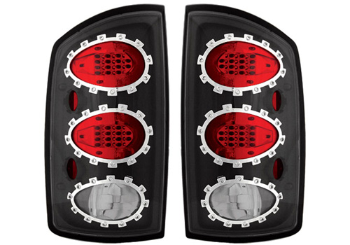 IPCW Bermuda Black LED Tail Light Set 02-06 Dodge Ram